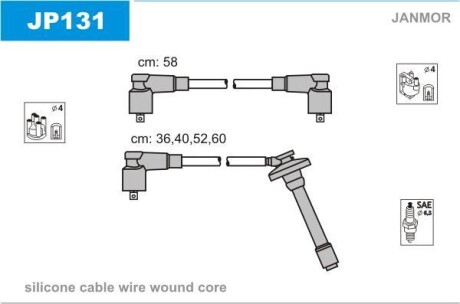 Провода высоковольтные, комплект Janmor JP131