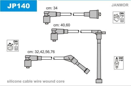 Провода высоковольтные, комплект Janmor JP140
