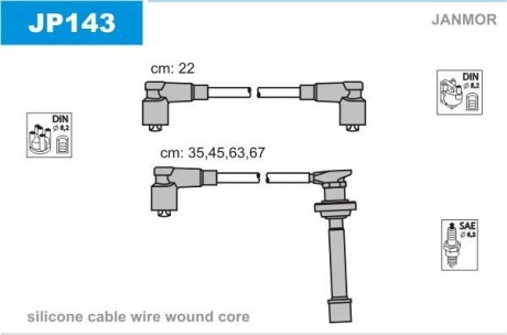 Провода высоковольтные, комплект Janmor JP143
