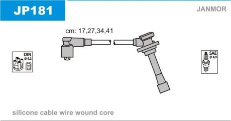 Провода высоковольтные, комплект Janmor JP181