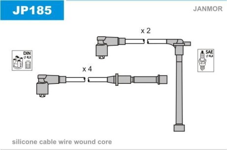Провода высоковольтные, комплект Janmor JP185