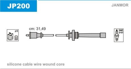 Провода высоковольтные, комплект Janmor JP200