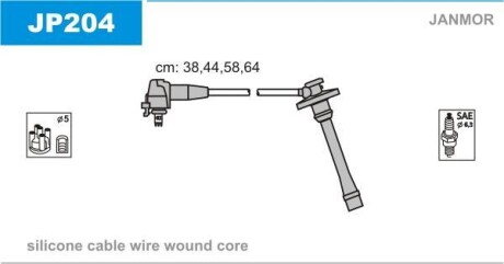Провода высоковольтные, комплект Janmor JP204