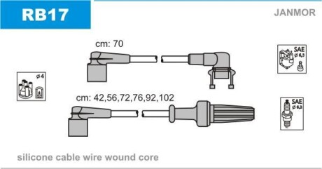 Провода высоковольтные, комплект Janmor RB17