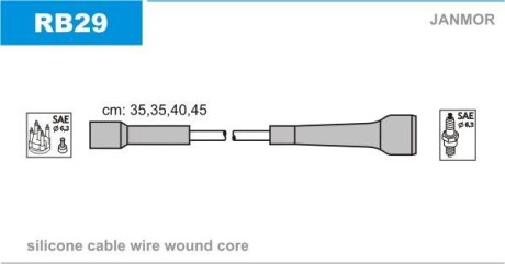Провода высоковольтные, комплект Janmor RB29