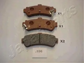 Колодки гальм NISSAN зад. ALMERA 95- JAPANPARTS PP196AF (фото 1)