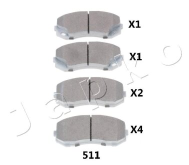 Тормозные колодки дисковые, комплект JAPKO 50511