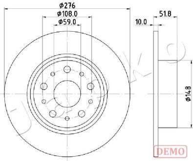 Диск тормозной JAPKO 610207C