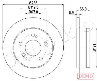 Тормозной диск задний невентилируемый JAPKO 610504C