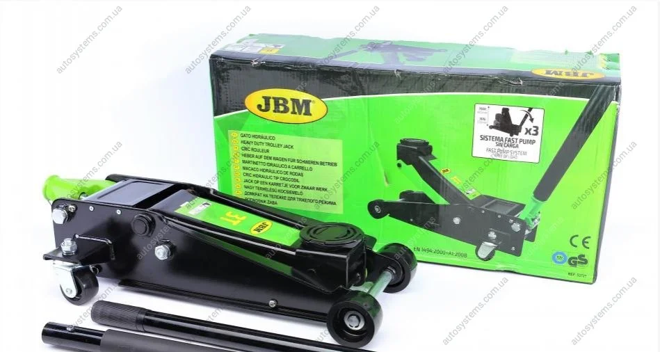 Домкрат подкатной гидравлический 3t h=133-500 mm Jbm 53725 (фото 1)