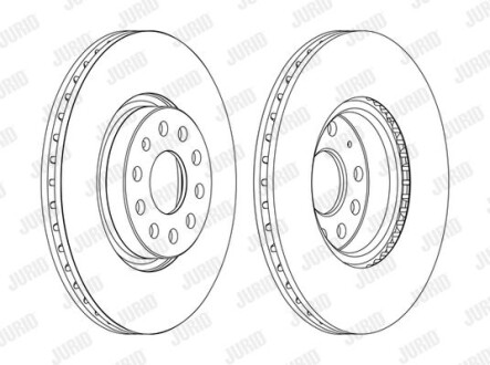 Тормозной диск передний вентилируемый Jurid 562387JC-1