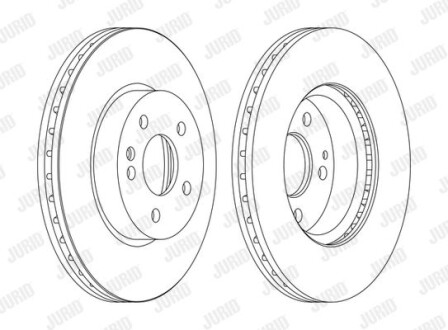 Тормозной диск передний вентилируемый Jurid 562392JC-1