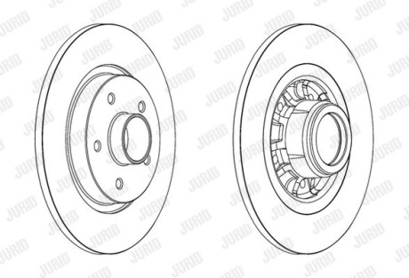 Тормозной диск задний невентилируемый Jurid 562609J-1