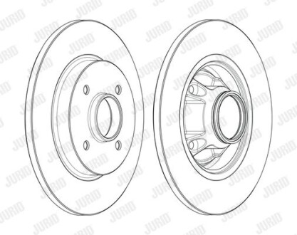 Тормозной диск задний невентилируемый Jurid 562611J-1