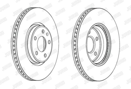 Тормозной диск передний вентилируемый Jurid 562615JC-1