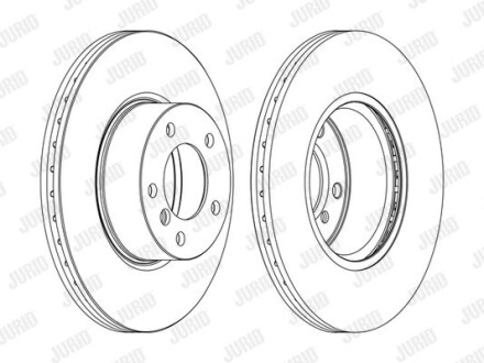 Тормозной диск передний вентилируемый Jurid 562618JC-1