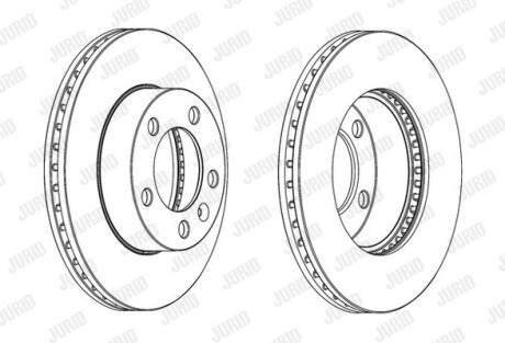 Тормозной диск передний вентилируемый Jurid 562713JC-1