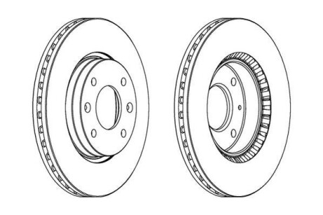 Тормозной диск передний вентилируемый Jurid 562734JC