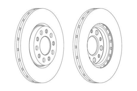 Тормозной диск передний вентилируемый Jurid 562916JC