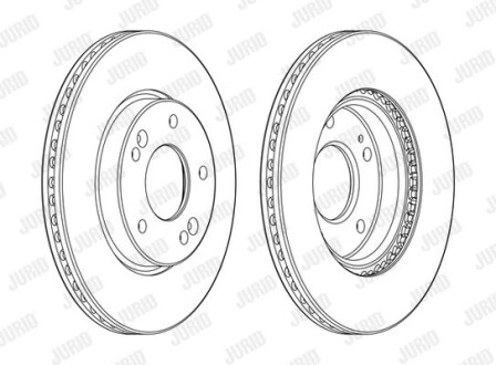 Тормозной диск передний вентилируемый Jurid 562986JC