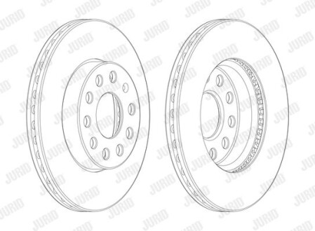 Тормозной диск передний вентилируемый Jurid 562990JC1