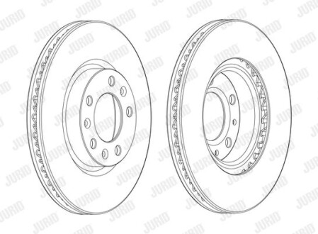 Тормозной диск передний вентилируемый Jurid 562992JC