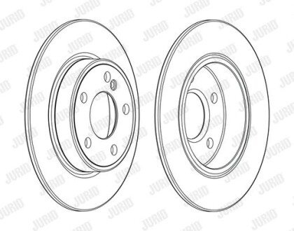 Тормозной диск задний невентилируемый Jurid 562995JC