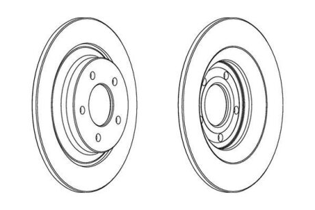 Тормозной диск задний невентилируемый Jurid 563038JC