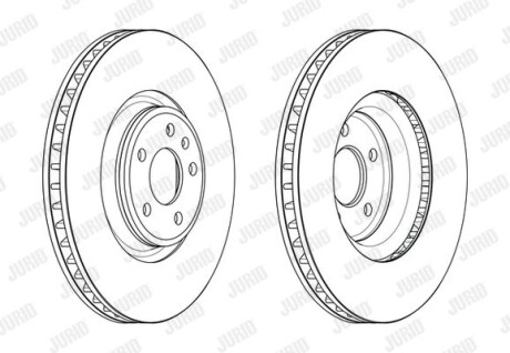Тормозной диск передний вентилируемый Jurid 563176JC-1