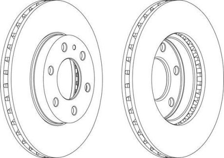 Тормозной диск передний вентилируемый Jurid 569165J