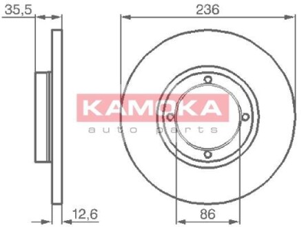 Тормозной диск передний невентилируемый KAMOKA 1032152