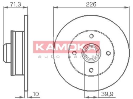 Тормозной диск задний невентилируемый KAMOKA 103274