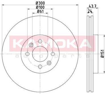 Тормозной диск передний вентилируемый KAMOKA 1033026