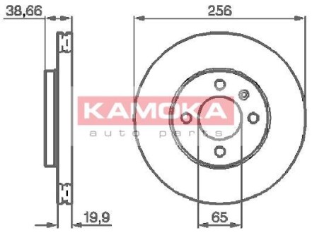 Тормозной диск передний вентилируемый KAMOKA 103414