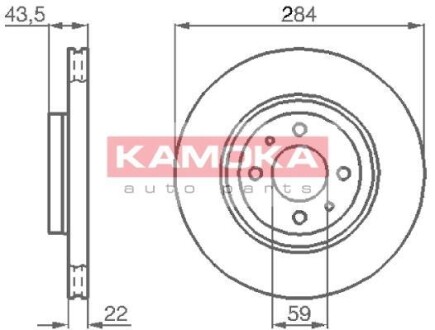 Тормозной диск передний вентилируемый KAMOKA 103440