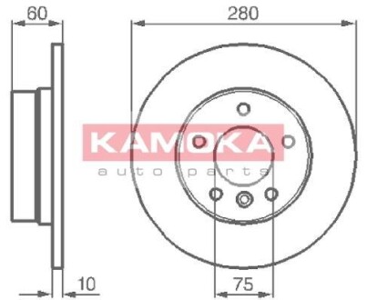 Тормозной диск задний невентилируемый KAMOKA 103498