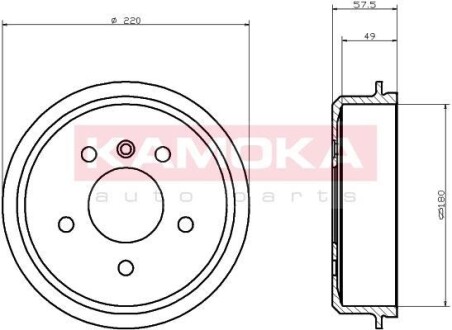 Тормозной барабан задний KAMOKA 104045