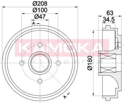 Тормозной барабан задний KAMOKA 104046