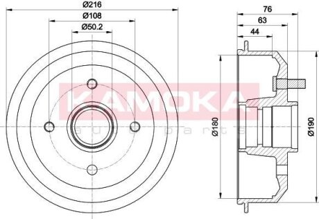 Тормозной барабан задний KAMOKA 104063