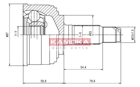 Шарнир равных угловых скоростей (ШРУС) KAMOKA 6000