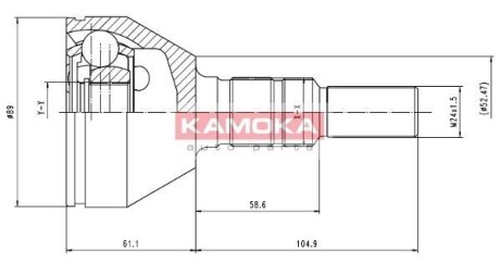 Шарнир равных угловых скоростей (ШРУС) KAMOKA 6035