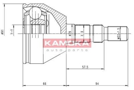 Шарнир равных угловых скоростей (ШРУС) KAMOKA 6037