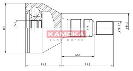 Шарнир равных угловых скоростей (ШРУС) KAMOKA 6039