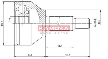 Шарнир равных угловых скоростей (ШРУС) KAMOKA 6040