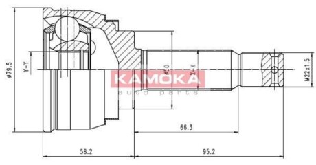 Шарнир равных угловых скоростей (ШРУС) KAMOKA 6088