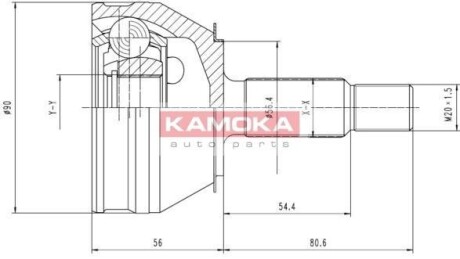 Шарнир равных угловых скоростей (ШРУС) KAMOKA 6190