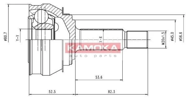 Шарнир равных угловых скоростей (ШРУС) KAMOKA 6238 (фото 1)
