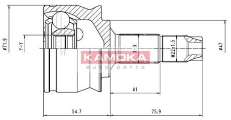 Шарнир равных угловых скоростей (ШРУС) KAMOKA 6259