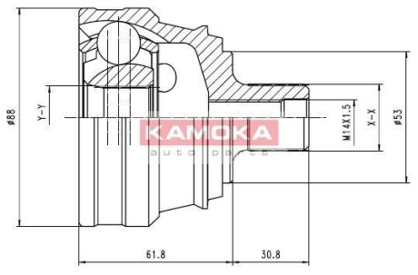 Шарнир равных угловых скоростей (ШРУС) KAMOKA 6276