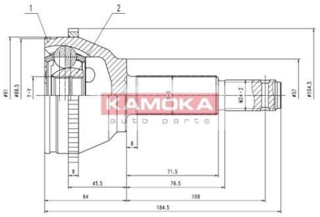 Шарнир равных угловых скоростей (ШРУС) KAMOKA 6281